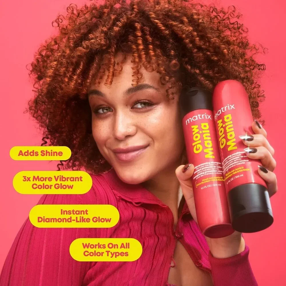 MATRIX Glow Mania Shampoo Enhances Shine and Moisturizes Color-Treated 10.1 oz